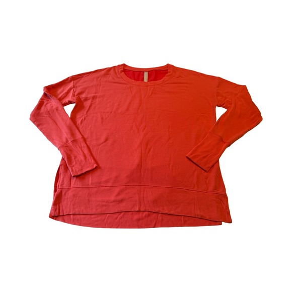 Athleta Tops - Athleta Coaster Luxe Sweatshirt Coral Pink Small Ultra Soft Split Hem Pullover